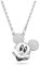 Swarovski Disney Mickey Mouse Anhänger, Weiße und Rhodinierte Damenhalskette mit Strahlenden Swarovski Kristallen