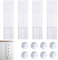 Excelo Self Adhesive Extension Lead Holder Kit (Pack of 4) with 8x Cable Tidy Clips - Easy to Install Power Strip Mount - Extra Strong Bond - Sliding Bracket Design for Wall, Desk