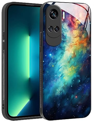 YUXING Coque pour Honor 90 Lite 5G - Motif Abstrait Artistique Géométrique Arrière Verre Étui, Antichoc Anti-Rayures Antidérapant Housse (Starry Sky)