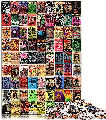 Jigsaw Puzzles for Adults vintage collage 1000 Pieces Jigsaw Puzzles for Adults and Kids Age 12 Years Up Puzzle Cardboard Puzzles learning educational toys Size: 26x38cm