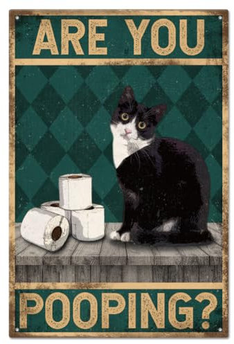 GLOBLELAND Vintage-Metallblechschild Mit Katze Und Lustigem Wort Für Garagenmann, Personalisierte Schilder, Gartenhöhlenschilder, Kunsttafel, Poster, Wanddekoration Für Zuhause, 8,12 x (5),(1) cm