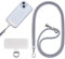 Cordon Para Movil Correa Movil Universal，Pegatinas Metálicas Para Teléfonos Móviles, Cuerdas Ajustables, Tirantes O Tirantes Para Liberar Las Manos. (Gris)