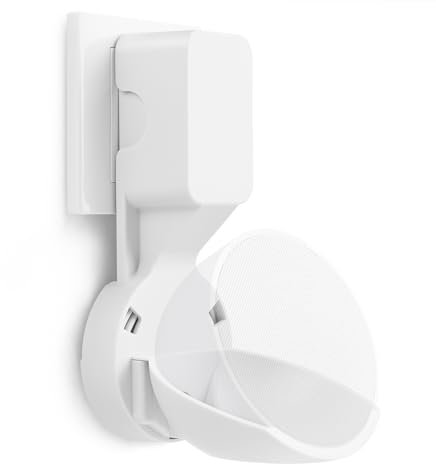 EWIGE Support mural pour pop, support de prise - Une solution peu encombrante pour haut-parleur Google Home - Avec disposition des câbles - Blanc