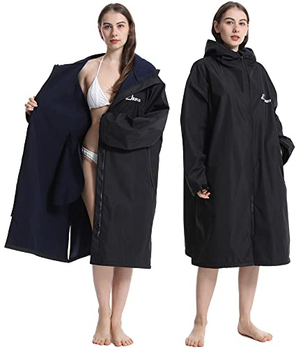 Oksun Waterproof Changing Robe for Adult,Windproof Swimming Oversized Poncho Coat Surf Beach Robe with Hooded
