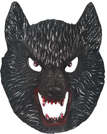keland Gruselige Wolfsmaske Böser Wolf Maske Halloween Realistische Werwolf Maske Gruselige Tiermaske für Erwachsene (Style-E)