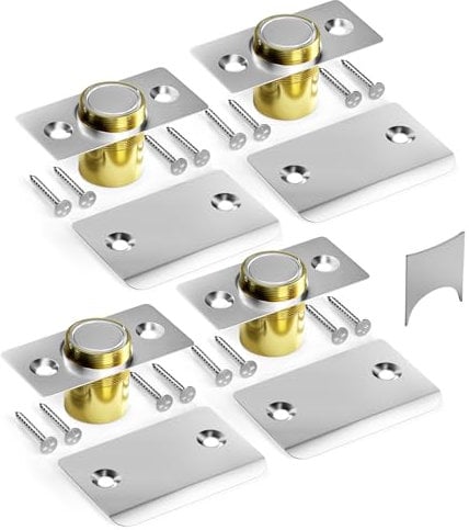 Tonitrui Silent Ball Catch, Adjustable Strong Magnet Door Catch,Using Noise Free, Replacing Door Ball Catch, with Identical Installation Dimension(4 Pack, Silver)