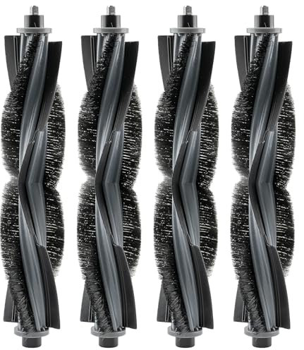 (4 pezzi) X2 Omni Spazzole a rullo compatibili con l'aspirapolvere robot ECOVACS DEEBOT X2 Omni / X2 Pro / X2, spazzola principale con setole in nylon, parti di ricambio per spazzole a rullo