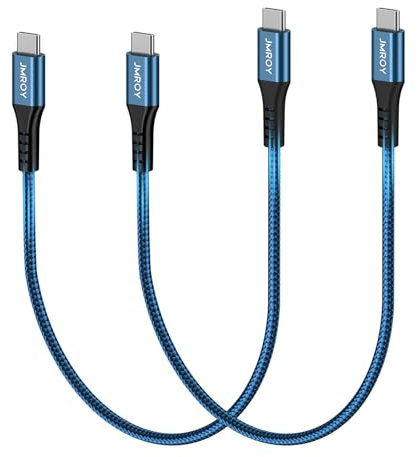 Short USB C to USB C Cable .USB C Charger Cable 0.3M 2Pack,3A Lead Nylon Braided for Samsung Galaxy S21 S20 S10 S9 S8 A12 A20e A21s A51,Huawei P30 P20 P40,Google Pixel,iPhone 15,Sony Xperia,Switch
