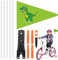 Fahrradfahnen, Go-Kart-Flagge mit Stange,Wasserdichte Sicherheitsfahnen für Kinderfahrräder mit Fahnenmast | Höhenverstellbare Outdoor-Flaggen, Fahrrad-Sichtbarkeitsflagge für Rollstühle,