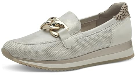 Jana Damen Slipper mit Dicker Sohle Vegan, Mehrfarbig (Beige/Gold), 42 EU