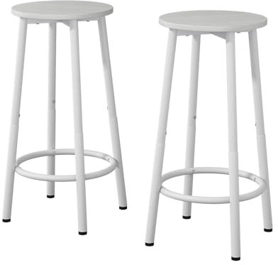 Vicco Barhocker Edmonton, Hocker für die Bar, Weiß, 31.5 x 64 cm 2 Teile