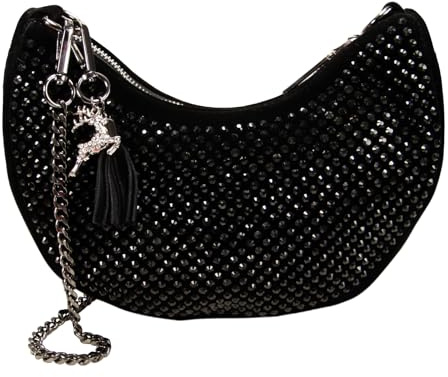 Alpenflüstern Strass Trachtenschultertasche mit Hirschanhänger - Damen Handtasche, Schultertasche fürs Dirndl, Tasche zur Tracht, Dirndltasche mit Metallelemente (in traditionellen Farben) DTA101