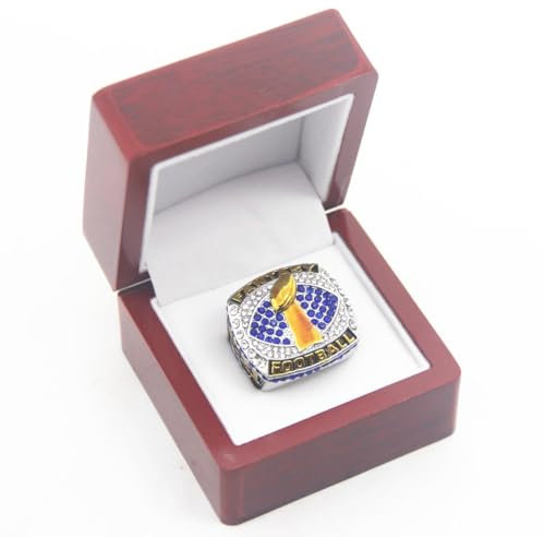 HYKJSHED Fantasy Football Ring 2021 Meisterschaftsring Meisterschaftstrophäe Geschenkbox Ring Displaybox(12)