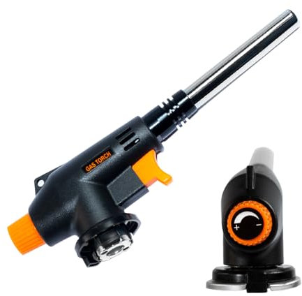 1XGasbrenner-Pistole, Flambierbrenner, Küchenbrenner ohne Gaskartusche – Vielseitiger Einsatz für Löten, Schweißen und Grillanzünden - Art.12