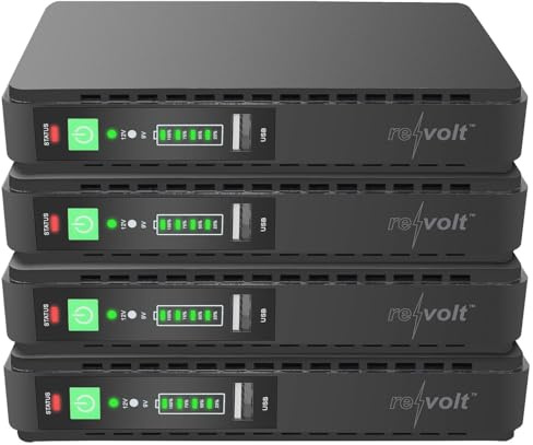 revolt Mini USV: Mini-UPS f. unterbrechungsfr. Stromvers., 8.800 mAh, USB/DC, 4er-Set (USV-Notstromversorgungen, Anlage, Netzwerk)