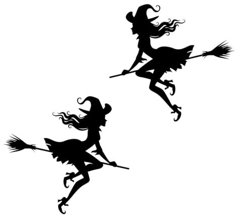 2 Stück,Magierin Hexe Autoaufkleber,car stikers,Wasserdicht, UV-beständig,Motorrad, Laptop,Wetterfest Horror Halloween Dekor Sticker(Schwarz,15cm*16cm)