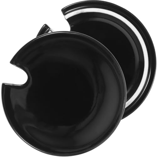 OFFSCH Keramik Tassendeckel Mit Loch Runde Becherabdeckung Für Tee Kaffee Und Wasserbecher 2 Stück 3.27X3.27X0.39in Für Löffel Oder Strohhalm