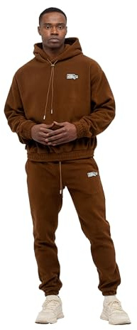 TOMBARRON Herren Fleece Trainingsanzug mit Patch