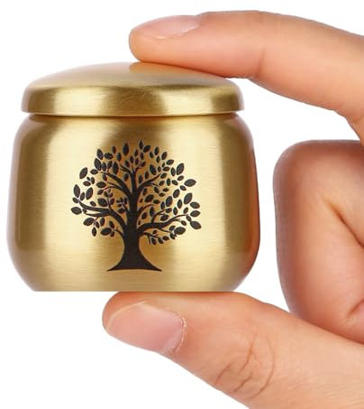 Petite urne pour Cendres humaines en Laiton avec Motif Arbre de Vie, Petite urne funéraire pour Cendres Adultes, Femmes, Animaux domestiques, Peut contenir jusqu'à 2.5 Pouces Cubes