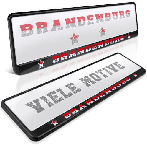 schildEVO 2 Kennzeichenhalter | Brandenburg 01 | Havelland | Spreewald | Uckermark | Nummernschildhalter | Kennzeichenrahmen | Auto PKW Kfz | DHL-Versand