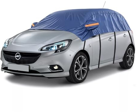 Svnqney Halbgarage 10 Schichten Wasserdicht Atmungsaktiv Autoabdeckung für Opel Corsa D 2006-2025