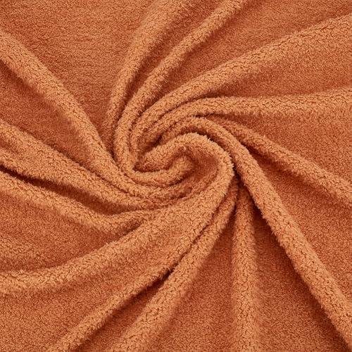 WEBEEDY 1 Yard Weicher Teddybärenstoff 155cm Breiter Kunstpelzstoff Pro Yard Braunes Plüschmaterial Für Nähprojekte Teddybärenherstellung Diy Handwerk Weihnachts Wohnkultur