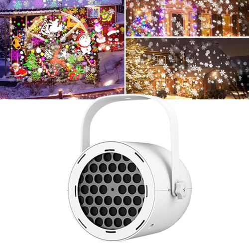 Niesel Proiettore di luci natalizie per esterni, lampada con 16 motivi, proiettore natalizio per interni, per camera da letto, camera da letto, camera dei bambini, soffitto, esterno, spazio esterno