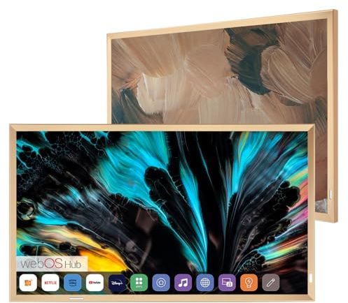 Soulaca 43 Inch Smart Mirror TV – Gold Aluminum Art Frame - 4K UHD Display | Elegant 2-in-1 Waterproof Television and Mirror for Bathroom, Home or Commercial Use