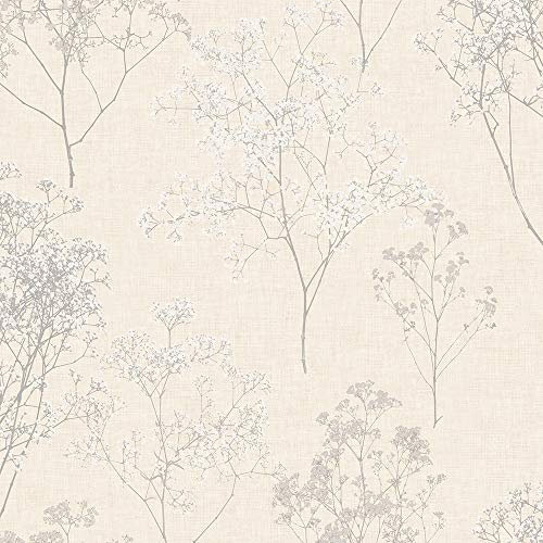 Norwall FH37509 Papier peint pré-encollé Motif dentelle de la Reine Anne Gris Beige