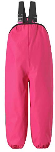 Reima Kinder Regenhose Lammikko Candy Pink – Regenhose für Kinder mit verstellbarem Bund – wasserdichte Matschhose mit verstellbaren Hosenträgern – Größe 80
