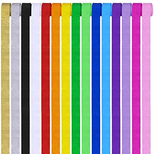 CozofLuv 30 Rollen Kreppbänder Bunt Krepppapier 15 Farben Kreppband bunt Bänder Crepe Paper Papier für Party Feier Weihnachten Dekoration