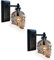 VOMI Schwarz Vintage Totenkopf Lampe Schädel Deko Wandlampe, Transparent Glas Lampenschirm Wandleuchte mit E14 Fassung, 2 Stück Retro Wandbeleuchtung für Halloween Party Bar Restaurant