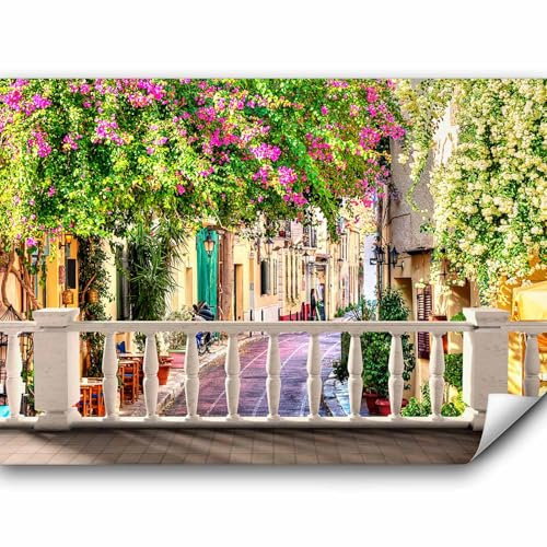 murando - Vlies Fototapete Blumen Toskana 350x256cm- Foto Tapete Schlafzimmer Wohnzimmer Vliestapete XXL Wandtapete Motivtapeten Bildtapete 3d Effekt Wand Dekoration - Gasse Stadt d-C-0233-a-a
