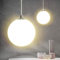 BAKAJI Lámpara colgante portalámparas de bola de cristal mate soporte de metal cromado diseño moderno casquillo E27 bombilla máx. 40 W iluminación decoración casa (50 cm)