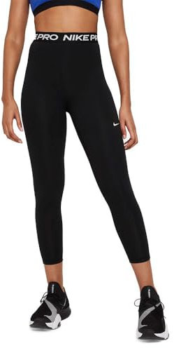 Nike Damen W Np 365 7/8 Hi Rise Tights, Black/White, XL EU