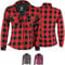 BULLDT Motorradhemd Damen mit abnehmbare 4CE-Protektoren (EN 1621-1) - Klassisch 100% Baumwolle Holzfäller Flanellhemd - Biker Motorradjacke mit Aramid-Kevlar-Futter bietet 360° Schutz Rot - 48