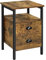 Yaheetech End Table with Drawers, Bedside Table with Storage for Small Spaces/Bedroom/Living Room/Industrial Style, 40x40x61cm,Rustic Brown and Black
