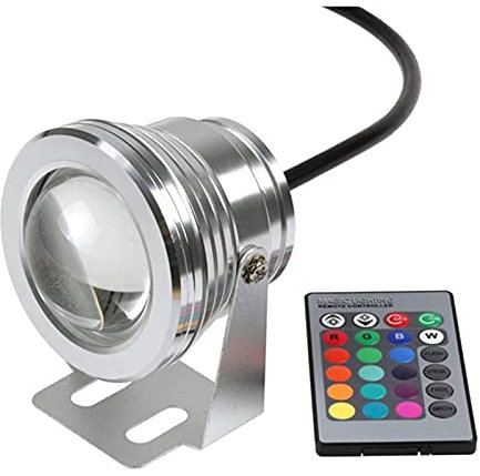 Faretti Immersione faretto subacquee 10W luci per Piscina IP68 Impermeabile A Montaggio Superficiale Faretto subacqueo (Color : RGB+Remote Control, Size : A-12V)