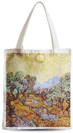 Fabulous Große Einkaufstasche für den Strand, Studenten, Van Gogh Olivenbäume, Post-Impressionismus-Gemälde, weiß, Einheitsgröße