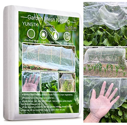 Garden Netting for Veg Patch Fine Mesh, 3x10m Insect Protection Net, Garden Vegetable Plant Protect Netting, Anti Bird Butterfly Netting, Tunnel Fine Mesh for Flowers Crops Fruits Greenhouse