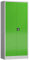 Aktenschrank Metallschrank abschließbar mit 2 Türen, 4 Fachböden 1800 x 800 x 380mm (RAL 7035/6018 lichtgrau/gelbgrün)