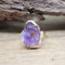 WLLDDDIU Verstellbarer Ring, Rohstein Gold Farbe Verstellbare Ringe Natürliche Amethyst Mode Band Ring Schmuck