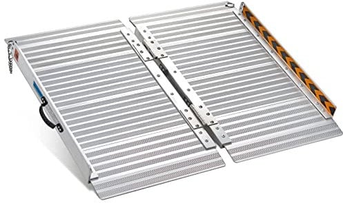Rollstuhlrampe Klappbar, gardhom Rollstuhlrampe für Treppen 61cm, 362kg LadekapazitäT Anti-Rutsch, Extrabreit 72cm Schwellenrampe füR Heimtreppen Treppen TüRen
