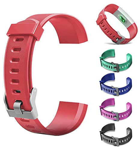 ID115Plus HR Ersatzbänder, buntes Ersatz-Armband für ID115Plus HR Fitness Tracker Smartwatch, rot, Smartwatch