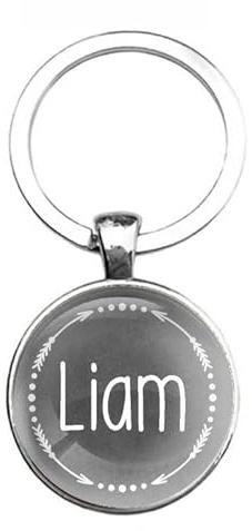 Schlüsselanhänger Glas - Liam, silberfarben, 60mm