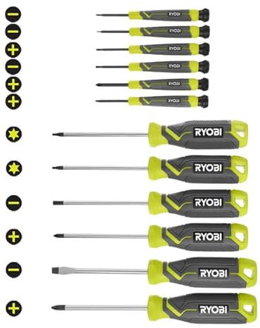 RYOBI 12 PC. Screwdriver Set (Phillips, Torx) - Tool Set