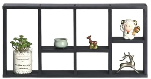 PREMZO Multi-level Floating Shelf Shelves Wall Mounted Decorative Display Organize Bookshelf various settings Modular Contemporary Home Office Kitchen Entryway (BLACK)