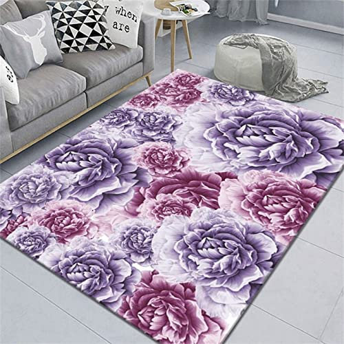 DJHWWD Orientteppich Wohnzimmer Teppich Lila Modernes Wohnzimmer Schlafzimmer Bürobereich Sicherheit Und Umweltschutz Läufer Teppich 40X60cm
