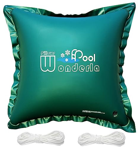 Wonderla Almohada de piscina - Almohada de invierno para piscina sobre el suelo de 4 x 4 pies | 0.4 mm de grosor, súper duradera y resistente al frío. Almohada ecualizador de hielo incluida con cuerda