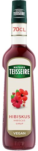 Mathieu Teisseire Hibiskus Sirup, für Getränke, Erfrischungsgetränke, Cocktails und Desserts, Flasche 70 cl